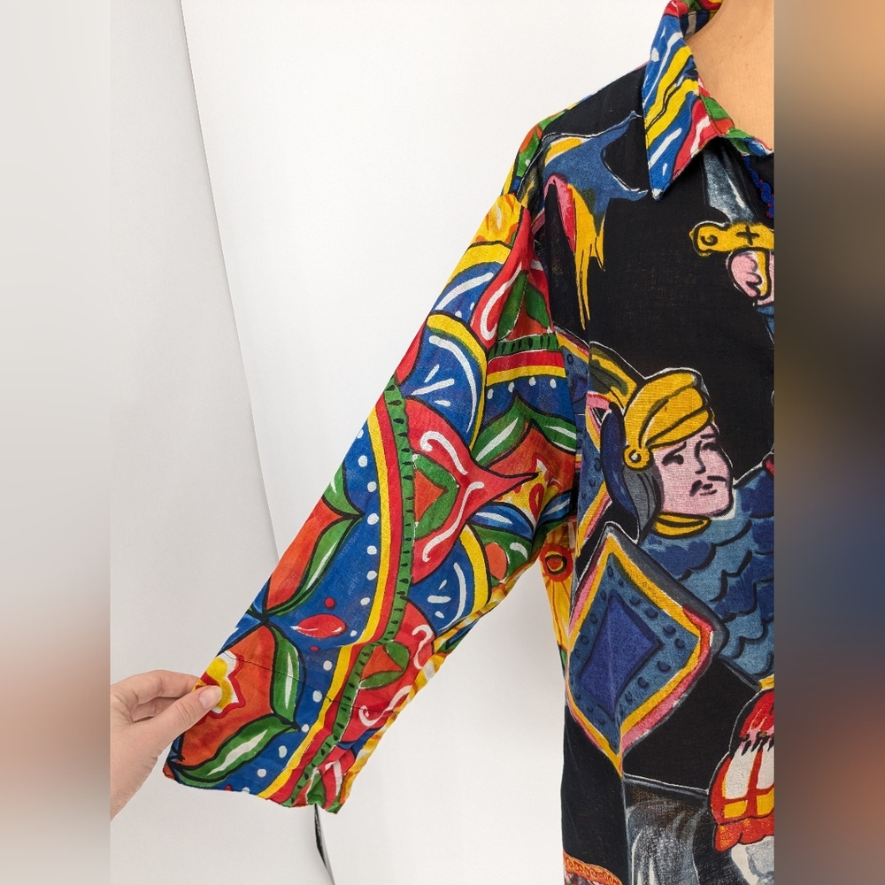 Antica Sartoria by Giacomo Button Down Collared Shirt Art To Wear Colorful Sz XL - Picture 9 of 16
